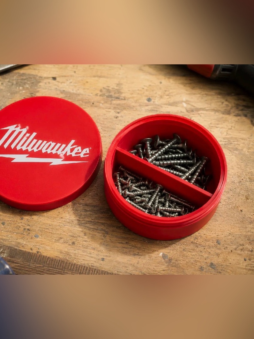 Milwaukee Red Parts Tray - Round Screw Organizer